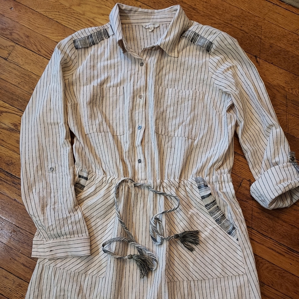 Mystree dress - Button down, button up - lightweight - small - black & off-white